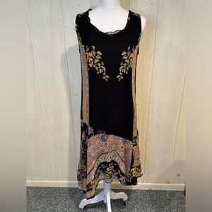 Exclusively for Signals Patchwork Dress, asymmetrical hem Vintage Boho. Small